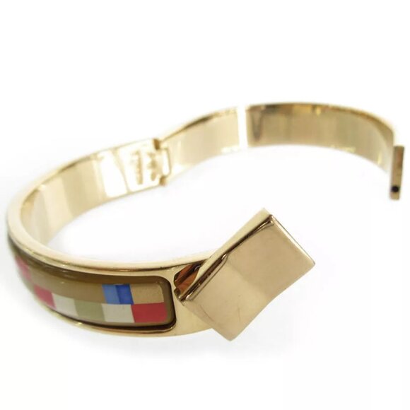 HERMES Clic ClacBangle Bracelet Gold / multicolor metal/enamel - Picture 8 of 8